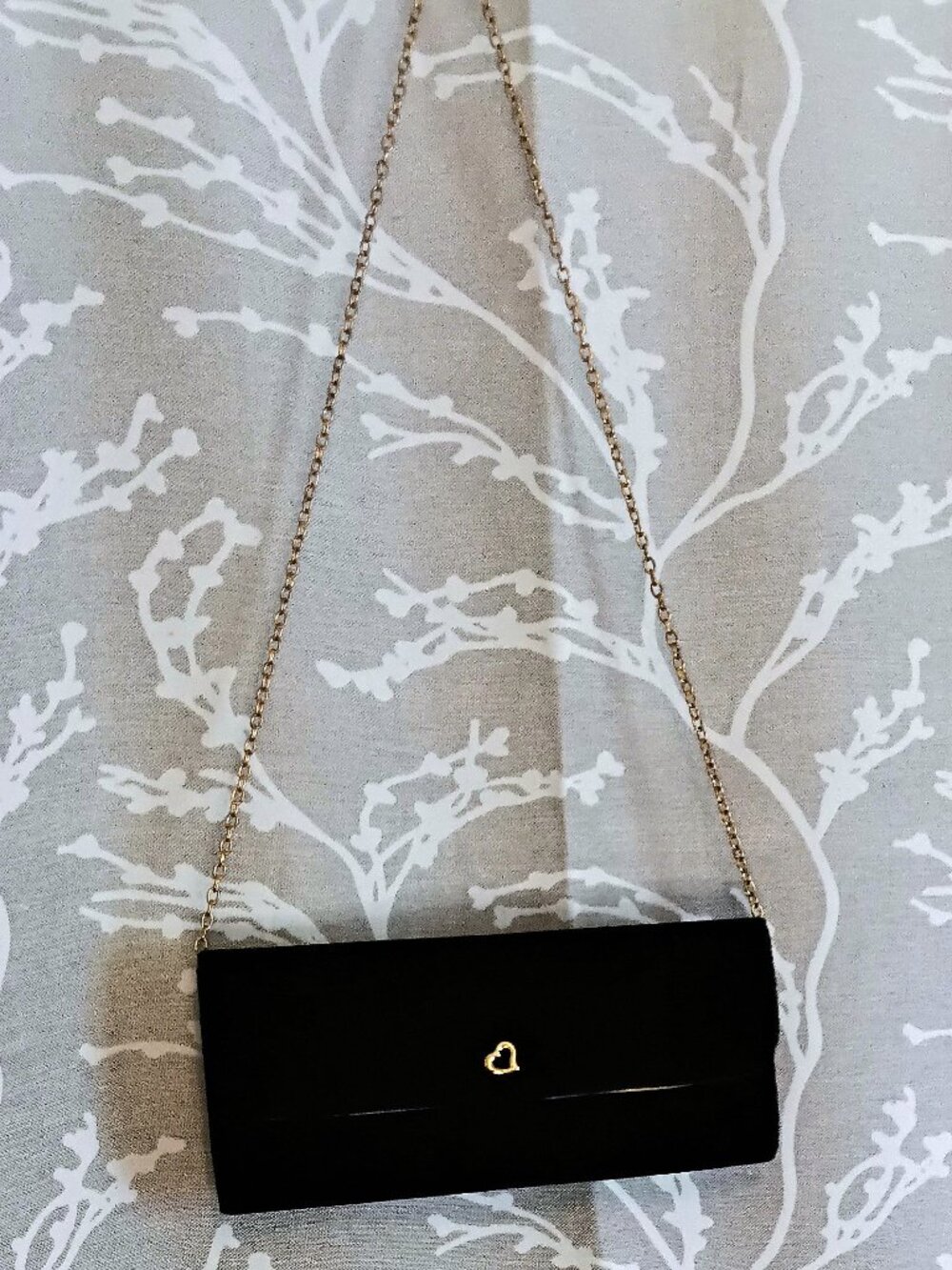 Victoria’s Secret Black Velvet Two-Way Heart Clutch / Shoulder Bag